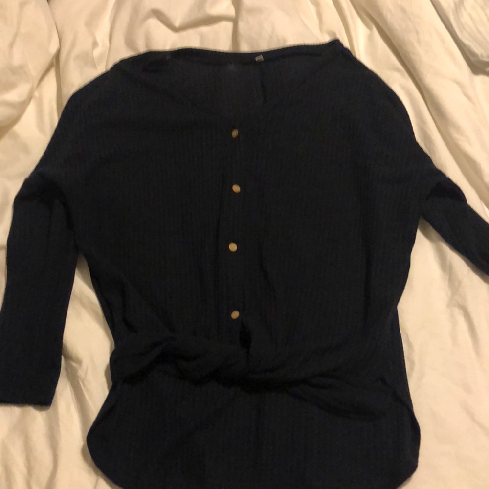 Navy v neck sweater